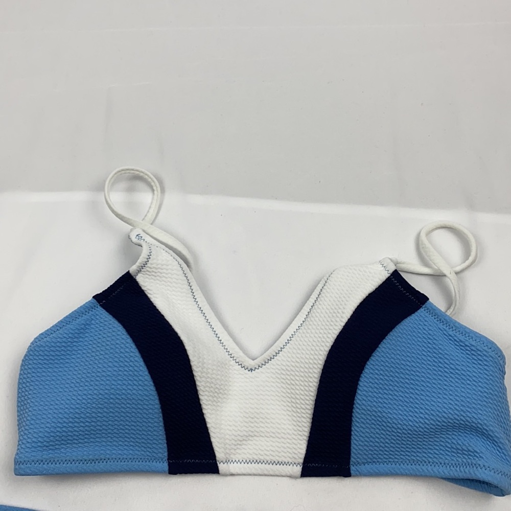 Cupshe Navy Blue White color block bikini size L - Picture 2 of 5